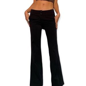 Y2K Black Trousers Low Rise Straight Leg Pants Size 10